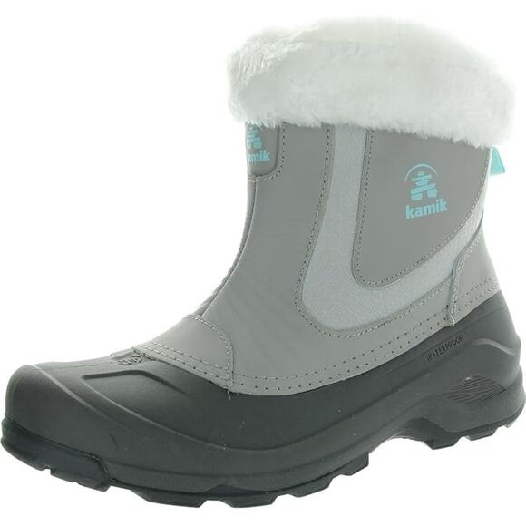 Kamik Women's 10 Light Grey Iceland Zip Winter Snow Boots Waterproof LB10-4 - Picture 1 of 9